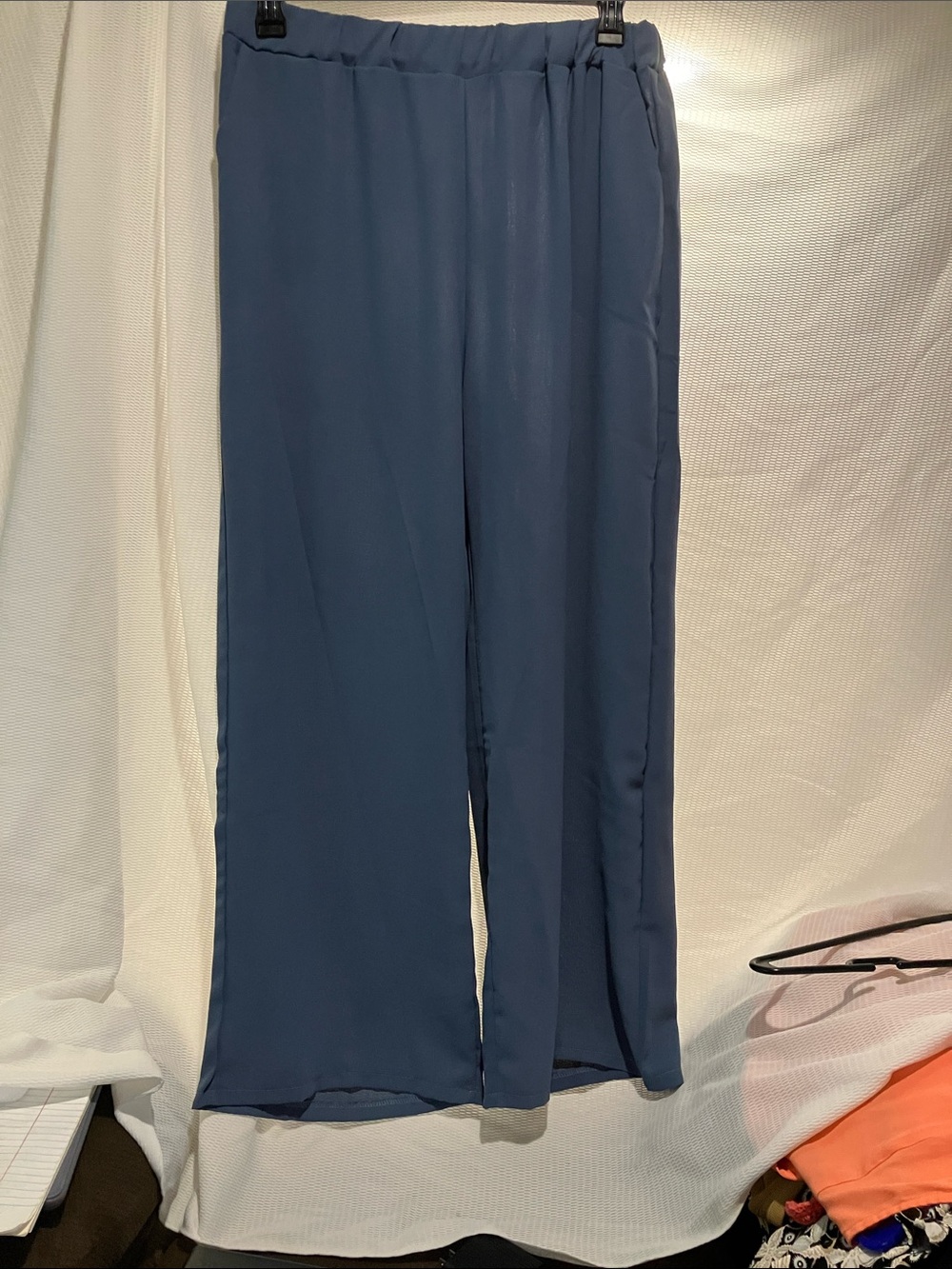 Flowing Layered Chiffon Trousers Set - Dusty Blue - Picture 10 of 16